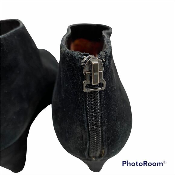 Anne Klein Black Torny Wedge Ankle Boots Size 9 - Picture 5 of 14